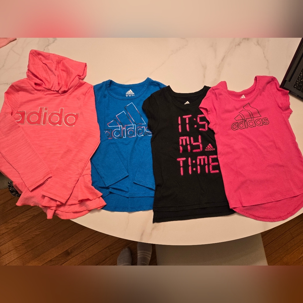 LOT OF 4 Adidas Tops - 2 Short Sleeve And 2 Long Sleeve  ALL SIZE 3T